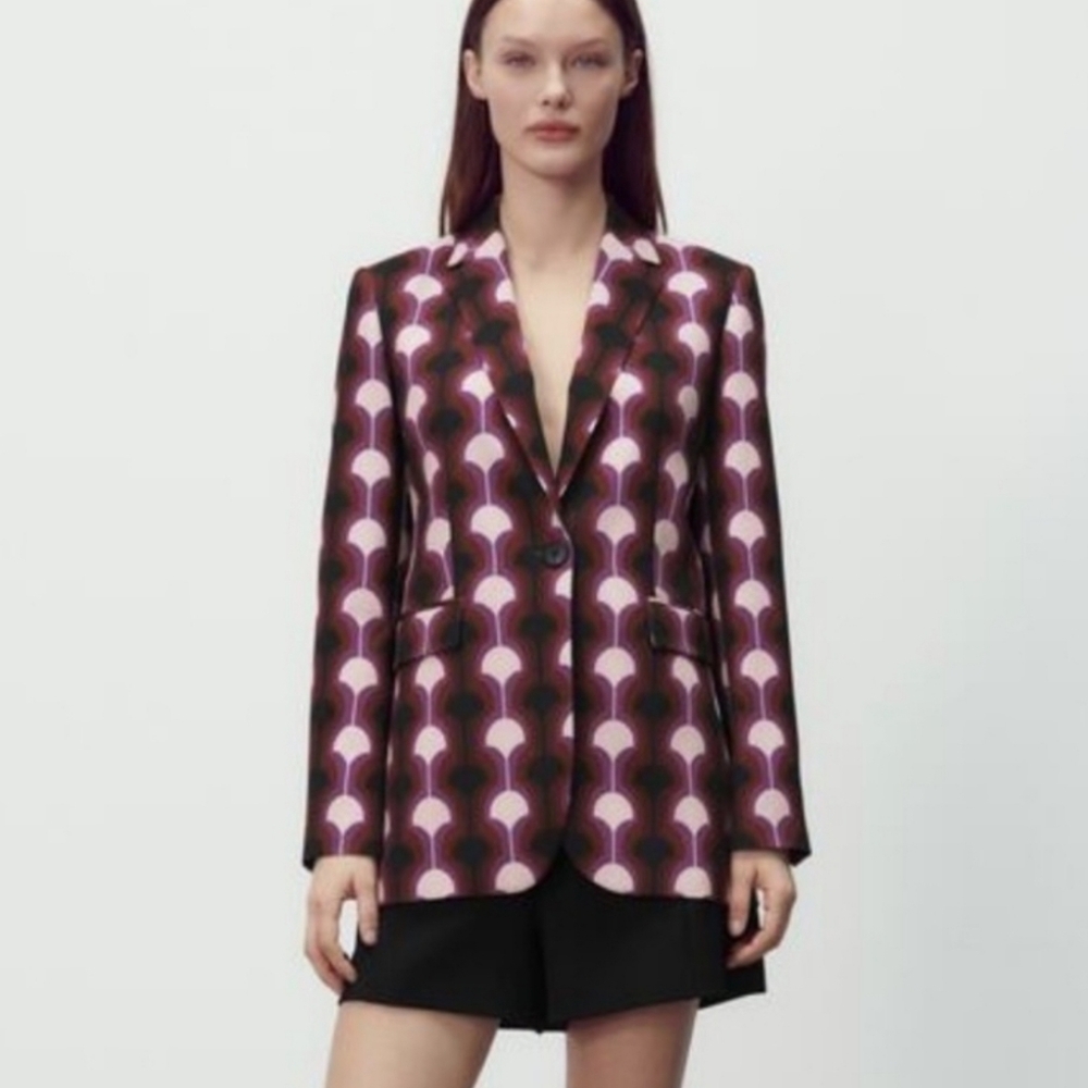 Zara limited edition printed blazer